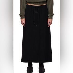 FEAR OF GOD Essentials Jet Black Heavy Long Maxi Skirt XXL NWT‎ Minimalist